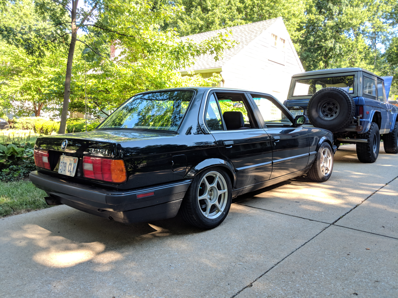 At the seller’s house purchasing a mistake. The Bronco in the background looked cool but it was in far worse shape than the BMW.